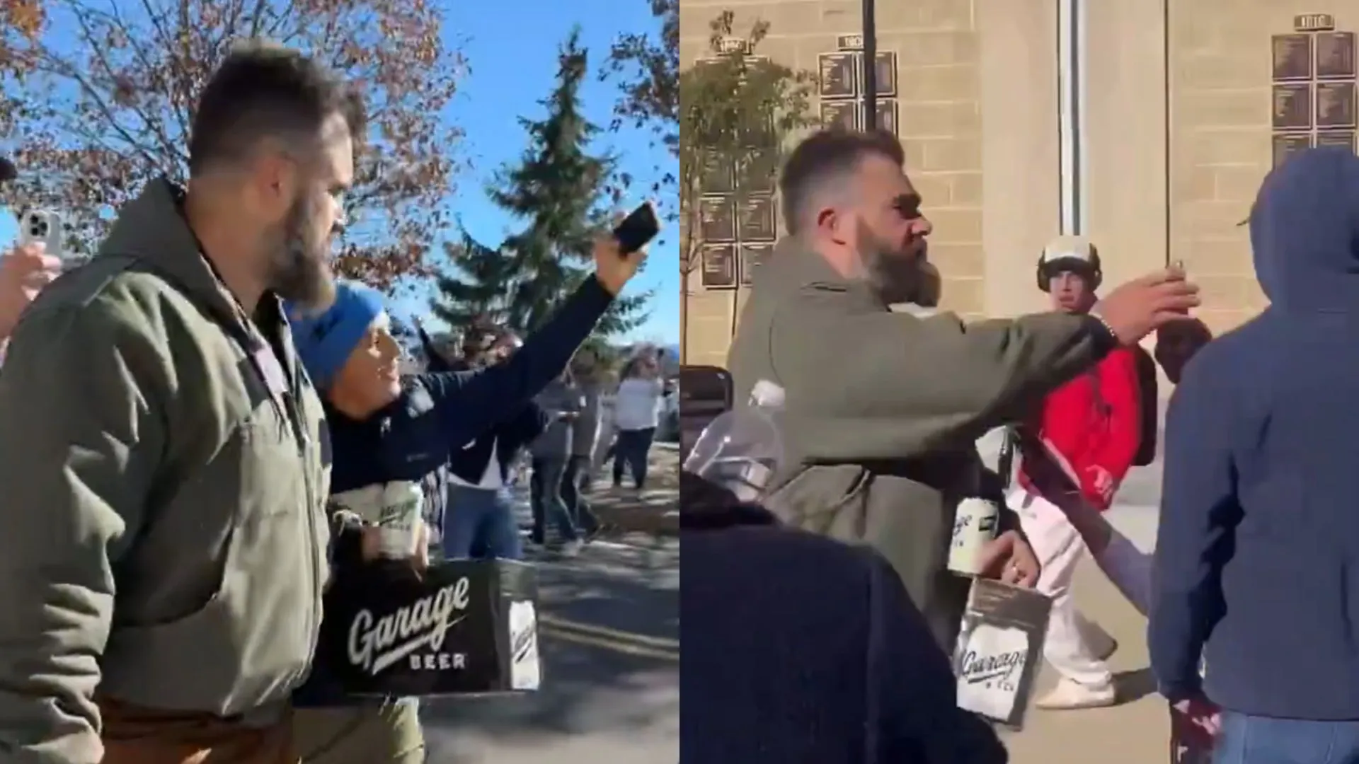 Jason Kelce Breaks Student’s Phone In Response To Heckle About Brother’s Relationship With Taylor Swift | VIDEO