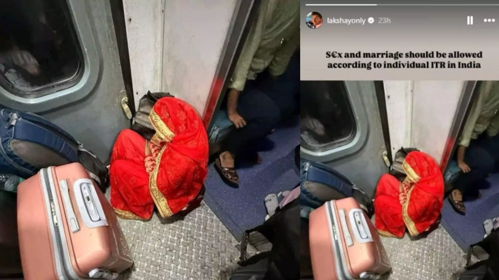 Viral: Photo Of Newlywed Bride On Train’s Floor Sparks Backlash; Is The Internet Decieving You?