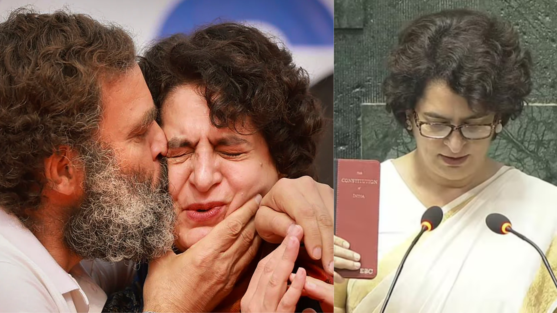 WATCH, Rahul And Priyanka Gandhi’s Cute Brother Sister Moment Amid Making Her Parliament Debut