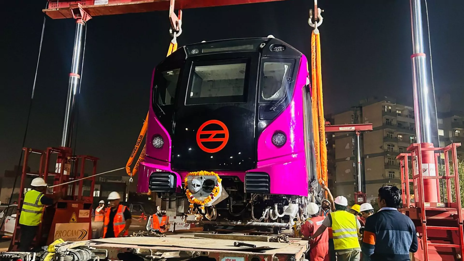 First Train Set for Delhi Metro’s Phase 4 Operations Arrives in New Delhi