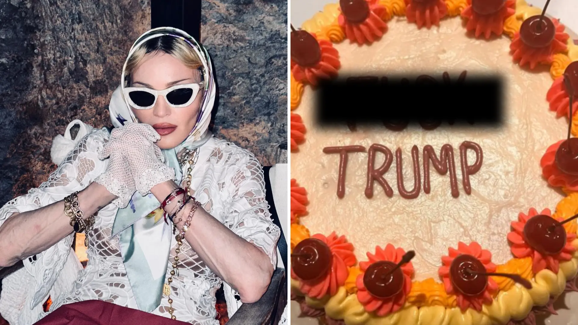 Harris Supporter Madonna Stuffs Her Face With ‘F**k Trump’ Cake, Asks,  ‘Why A Convicted Felon’ Won