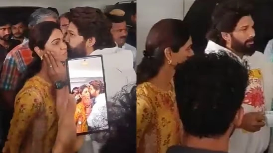 Viral Video: Allu Arjun Kisses Wife Sneha Reddy Before Arrest, Criticizes Police For Entering His Bedroom