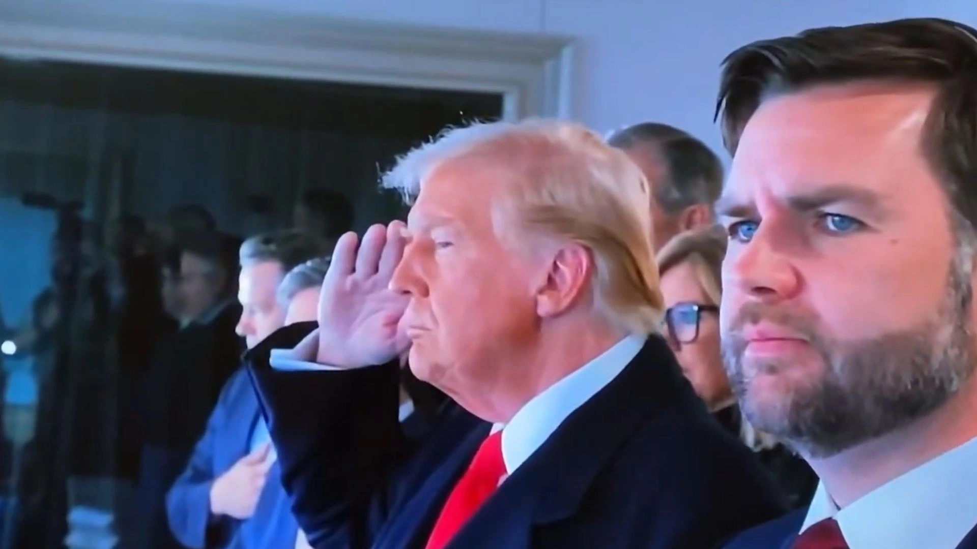 WATCH: Trump’s Viral Salute During National Anthem At Army vs Navy Game Take Internet By Storm