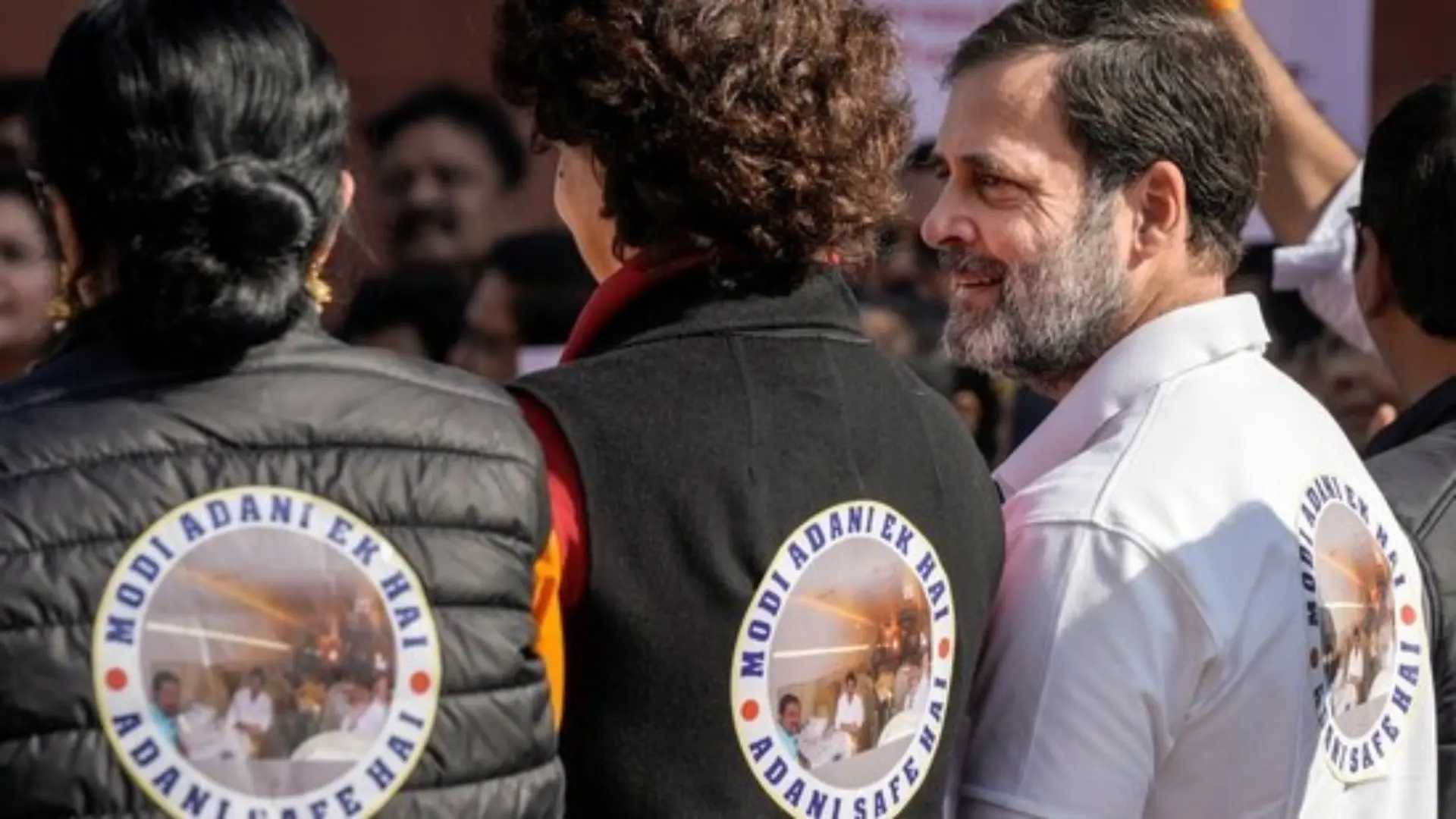 Opposition Protests In Parliament With ‘Modi-Adani Ek Hain’ Jackets; Rahul, Priyanka Join