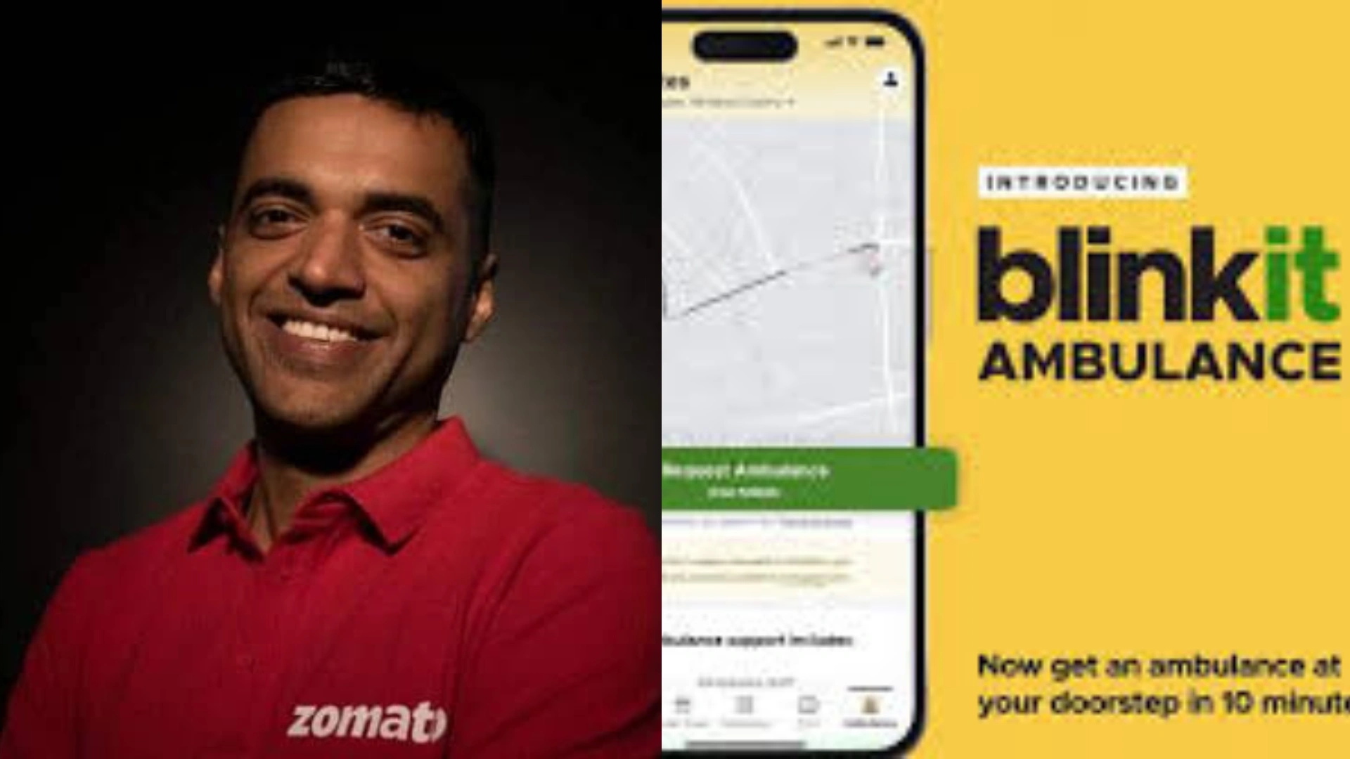 Zomato CEO Deepinder Goyal Praises Blinkit’s 10 Mins Ambulance Service, Says, ‘World’s First’