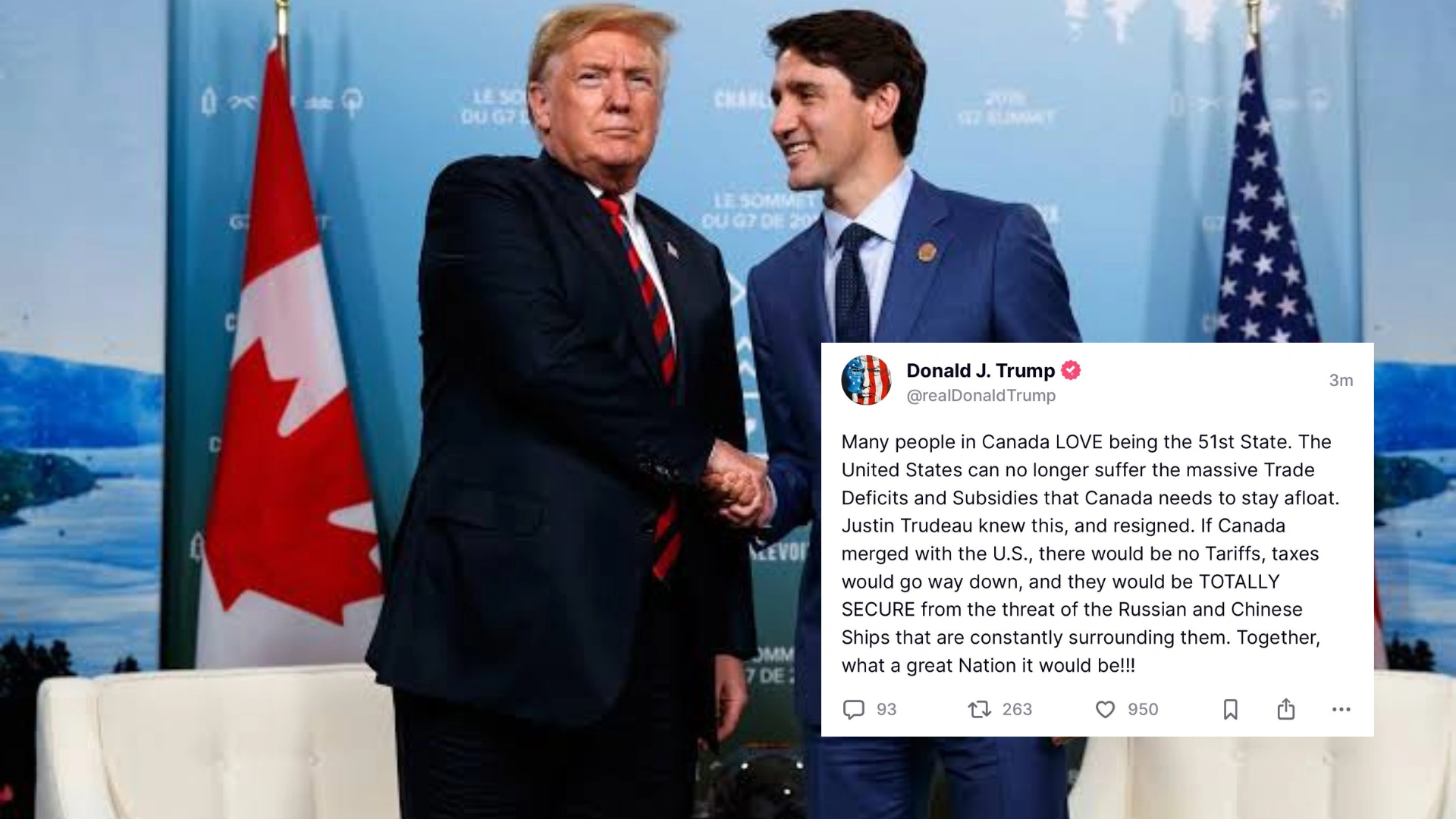 Donald Trump Reacts To Canada PM Justin Trudeau’s Resignation, ‘People In Canada Love Being The 51st State’