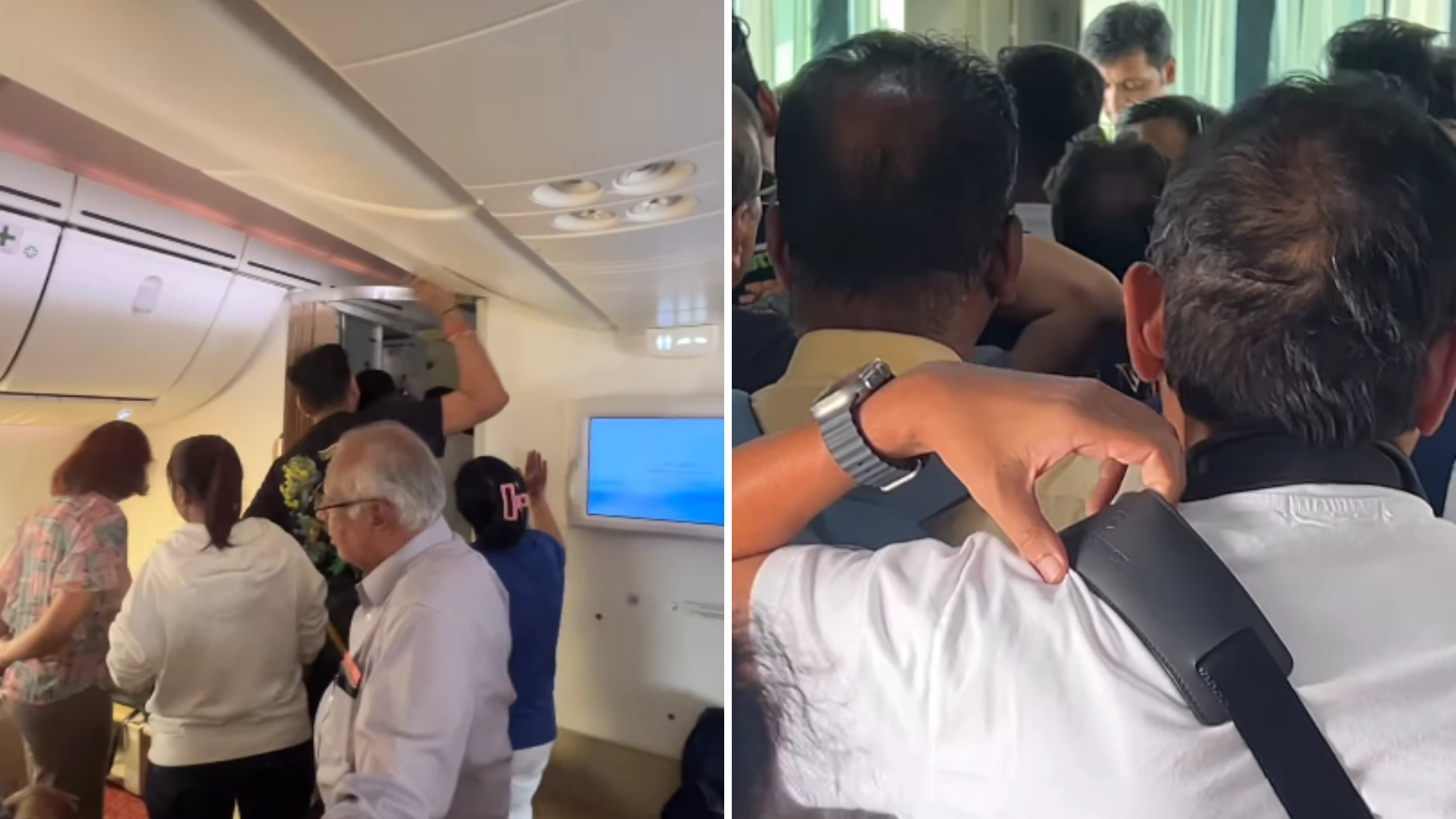 Air India Passengers Beat Cabin Overhead Roof After Enduring Five-Hour Delay Without Air Conditioning- Watch Viral Video!