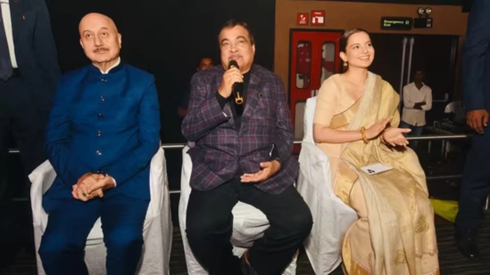 Nitin Gadkari Attends Special Screening Of ‘Emergency’ With Kangana Ranaut And Anupam Kher