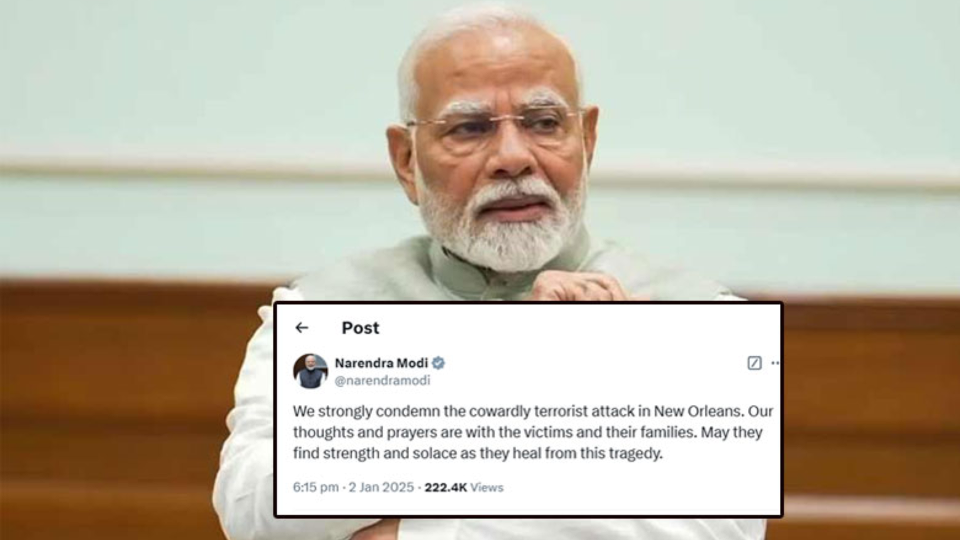 PM Modi Condemns The Terrorist Attack In New Orleans That Killed 15 People